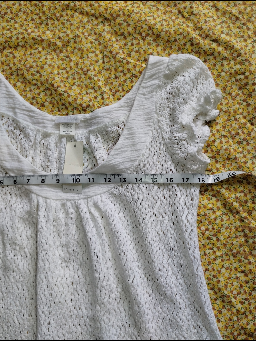 White Lace Tunic Top - Women's Lightweight Scoop Neck - Picture 4 of 8